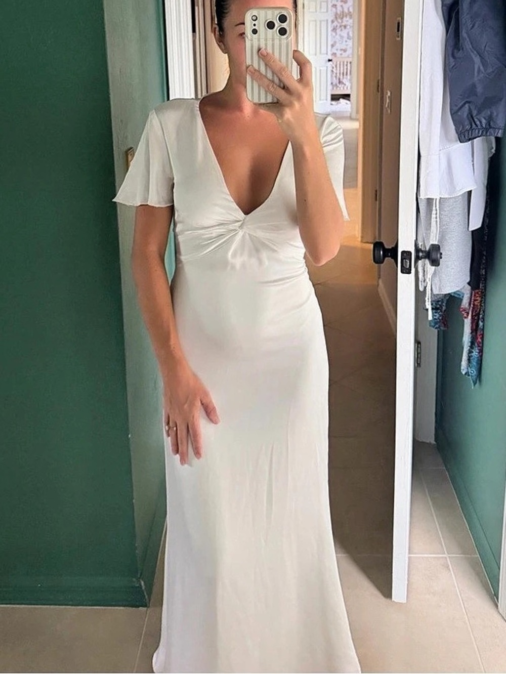 Show me your Mumu White Maxi Dress Size XS Like New